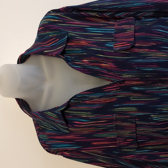 Maggie Barnes for Catherines Colorful Striped Buttoned Shirt Size 3X 26W/28W - Picture 3 of 16